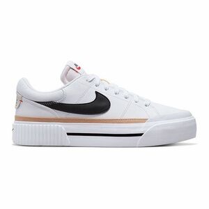 Nike Court legacy lift White and Black Sneakers with Tan Accents